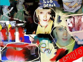 Emilia, two fotos, fame for life and free, episode in paint
