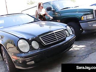 Love queen sara jay gives lewd mechanic a sexy fuck session